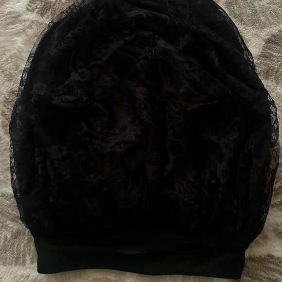 Other - Luxurious Black Lace Hair Bonnet